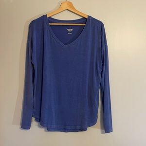 Causal blue long sleeve shirt.